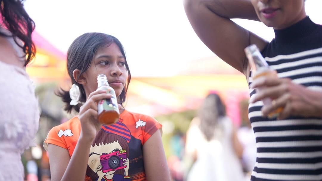 Family and Kids enjoying water kefir